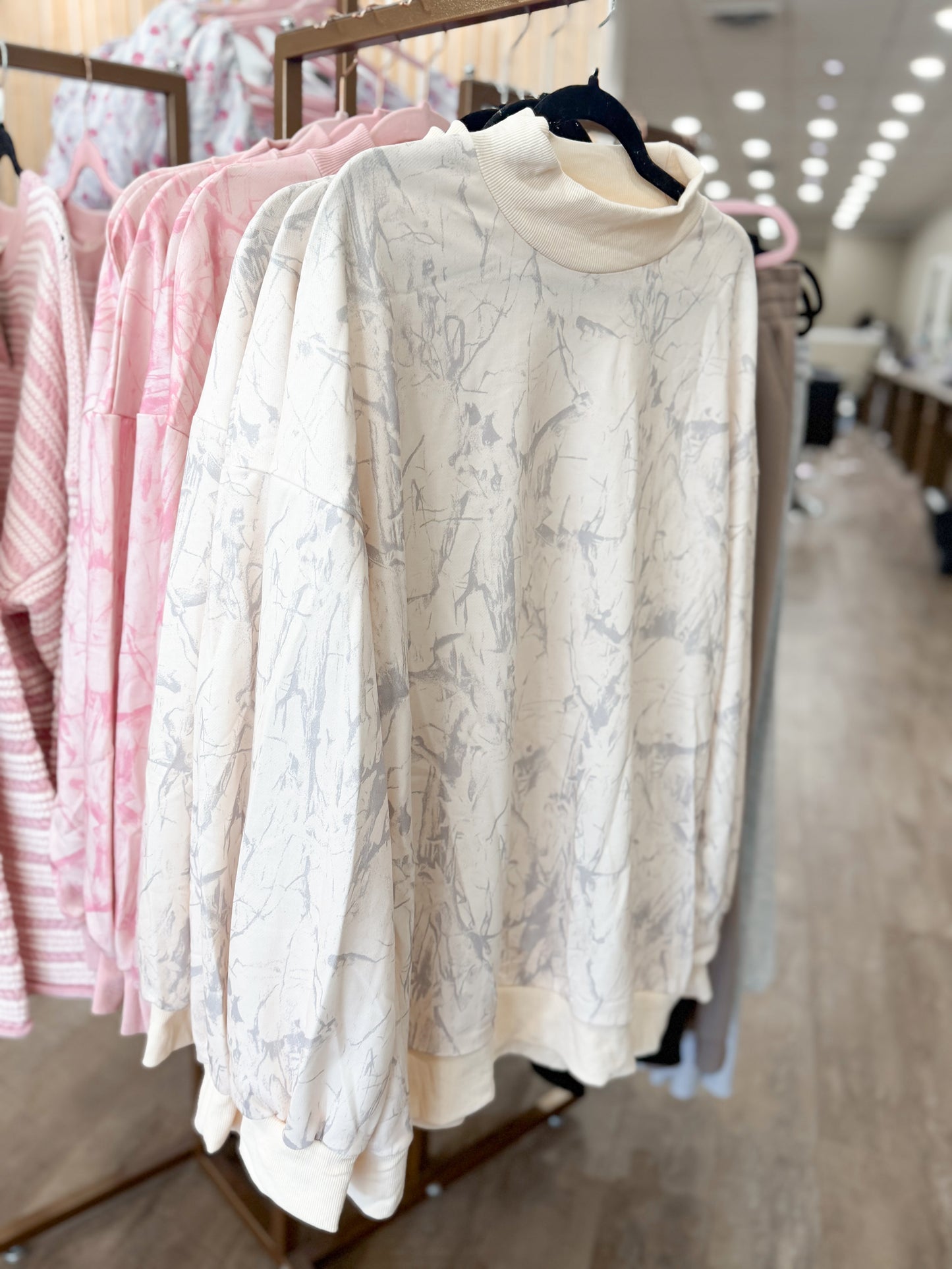 Tan Camo Mock Neck
