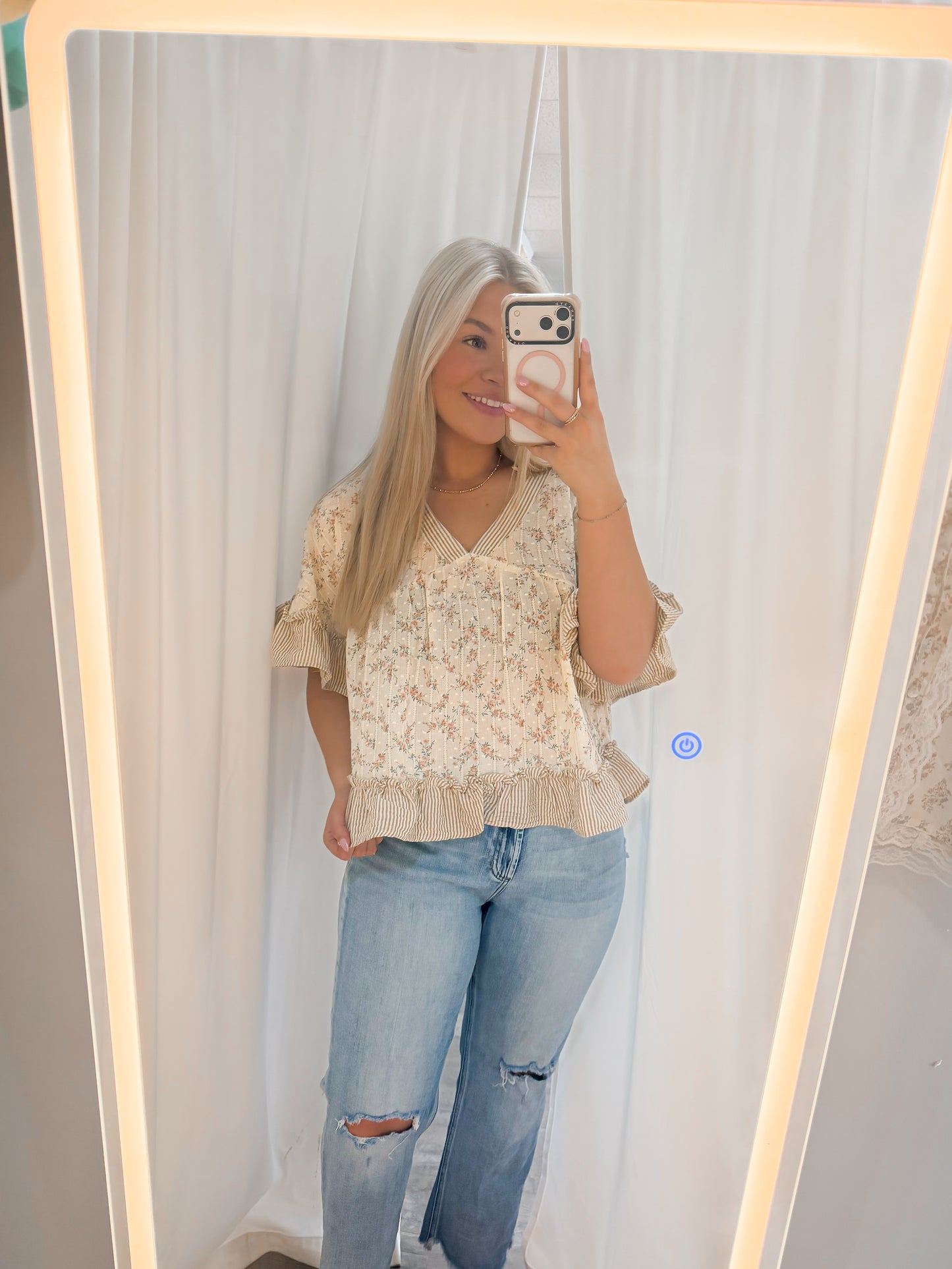 Floral Ruffle Top