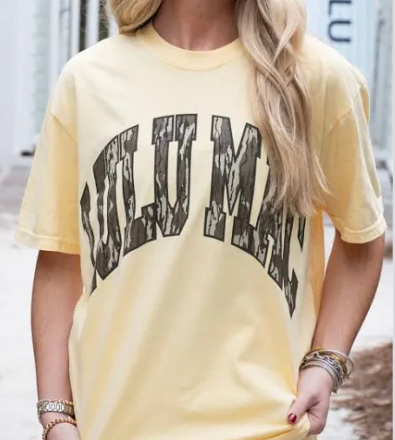 Yellow Lulu Mac Camo Tee