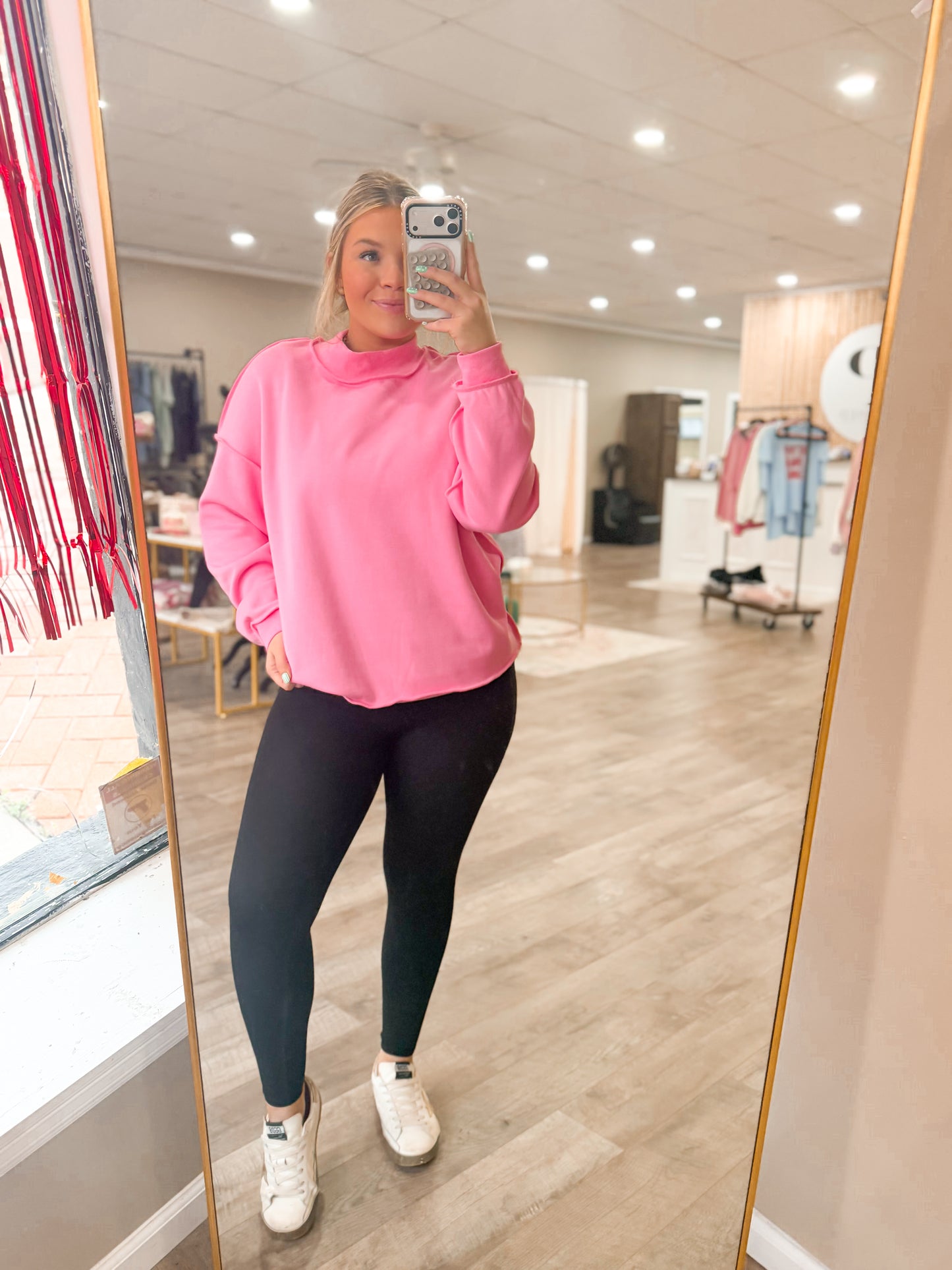 Pink Mockneck