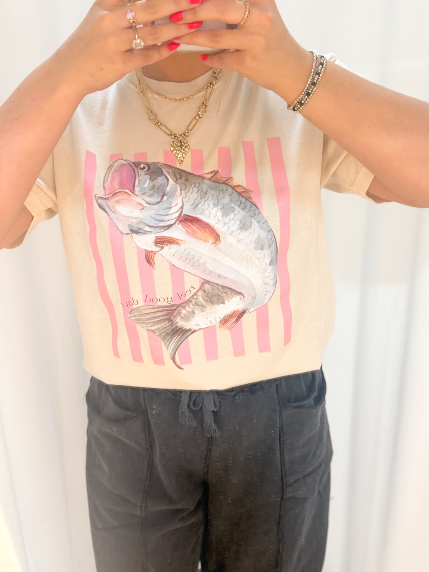 Striped Reel Good Day Bass Graphic Tee