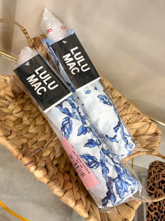 Blue Floral Umbrella