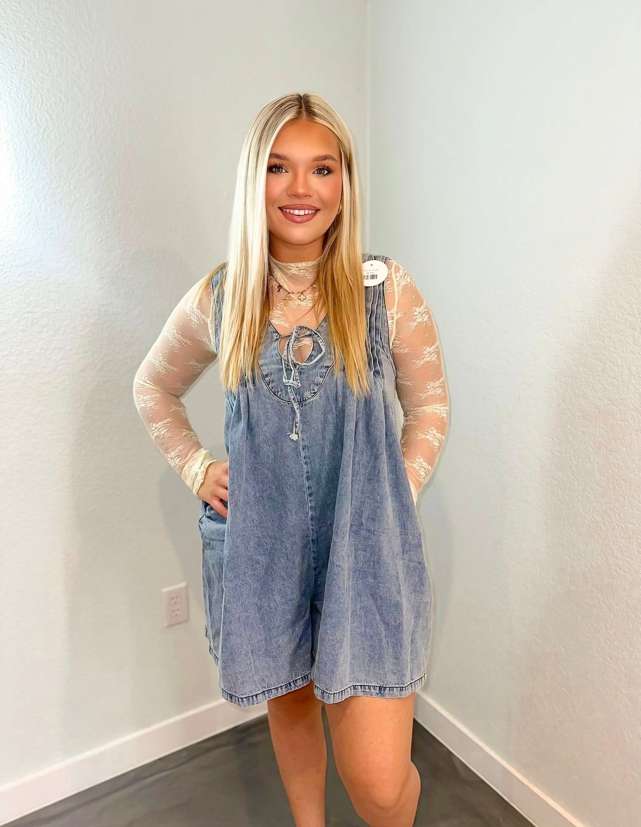 My Way Denim Romper 🪩