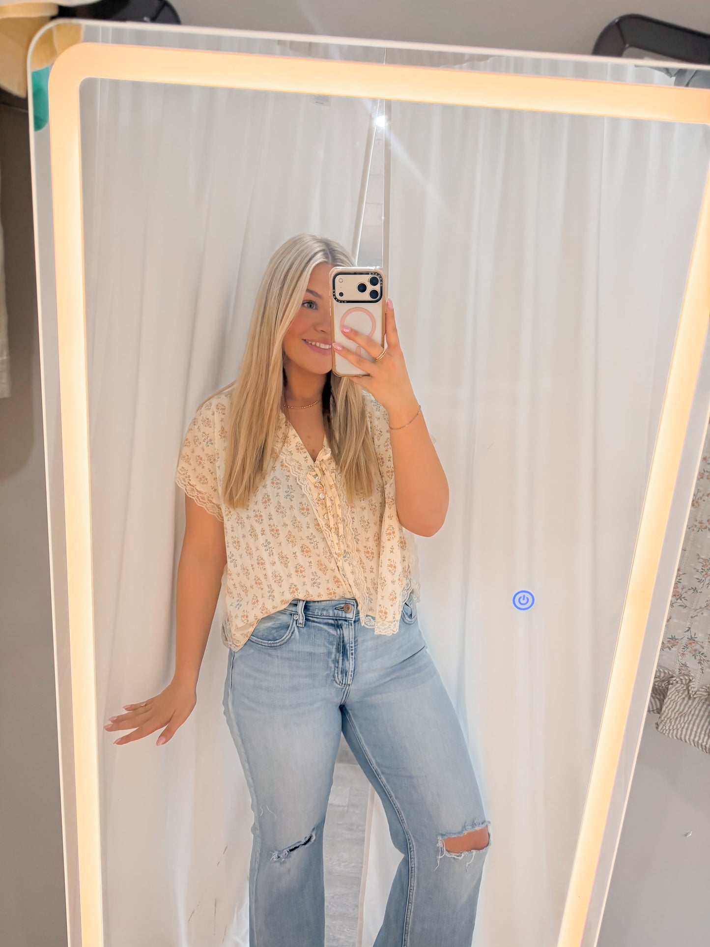 Floral Lace Tie Top