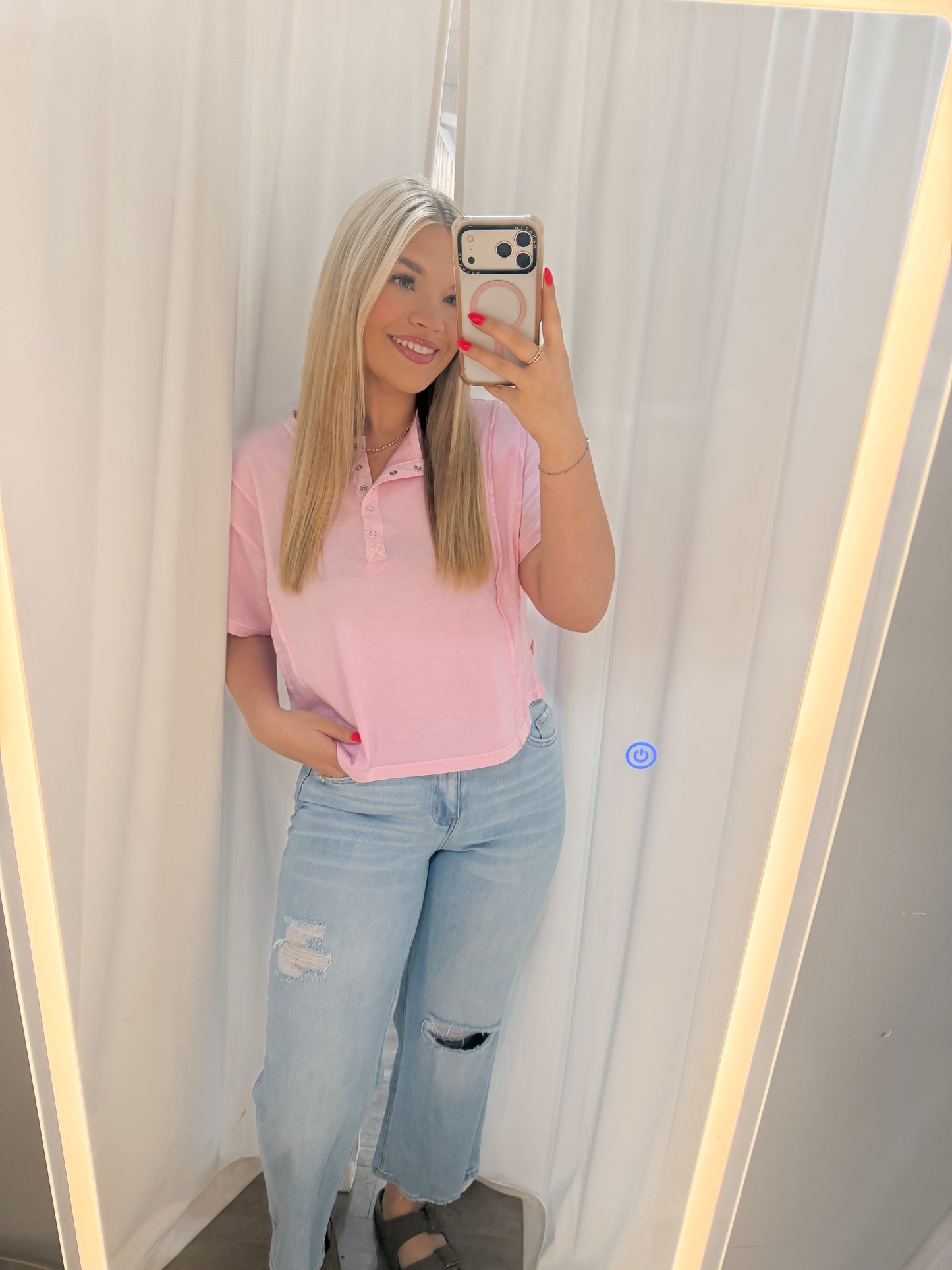 Pink Henley top