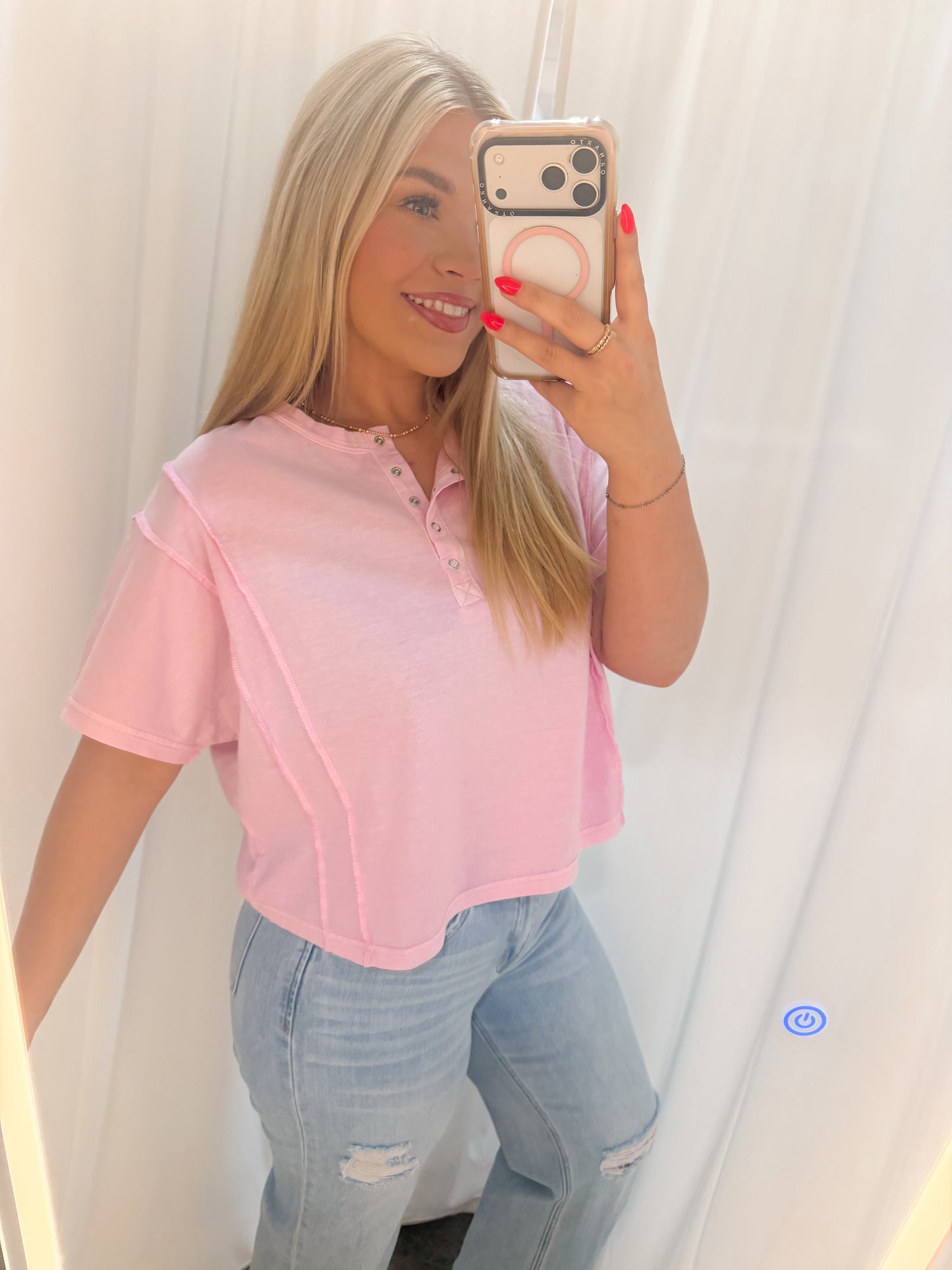 Pink Henley top