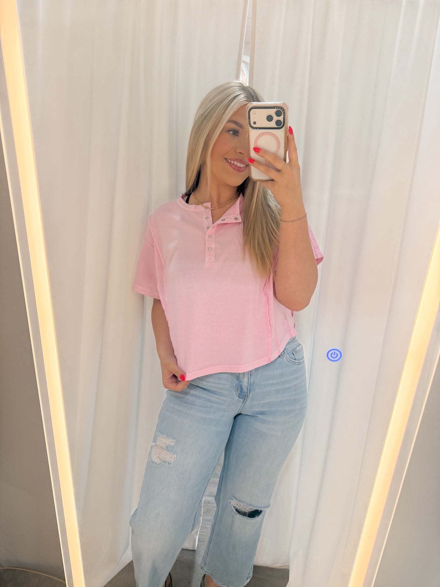 Pink Henley top