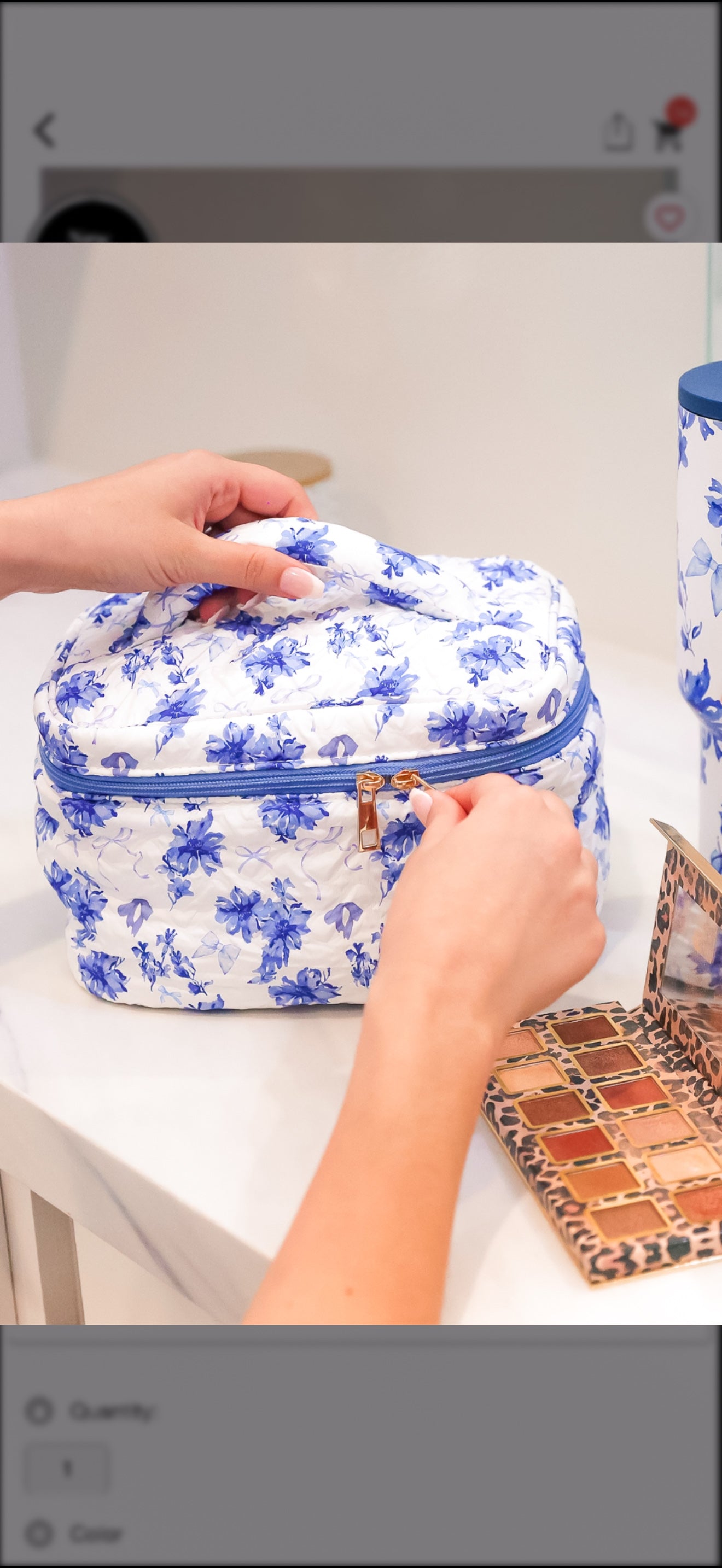 Blue Blossom Quilted Bag