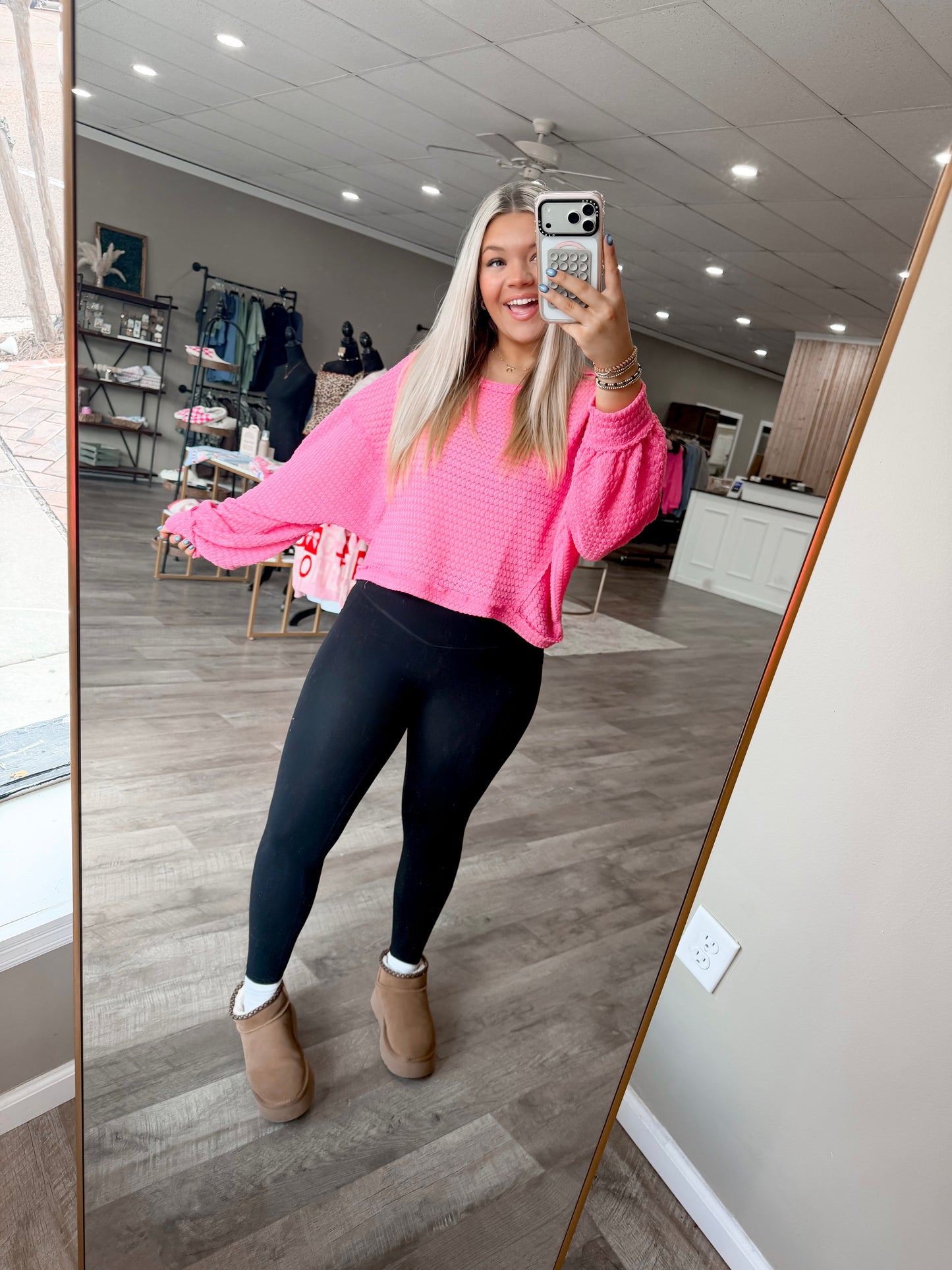 Sweetheart Waffle Sweater