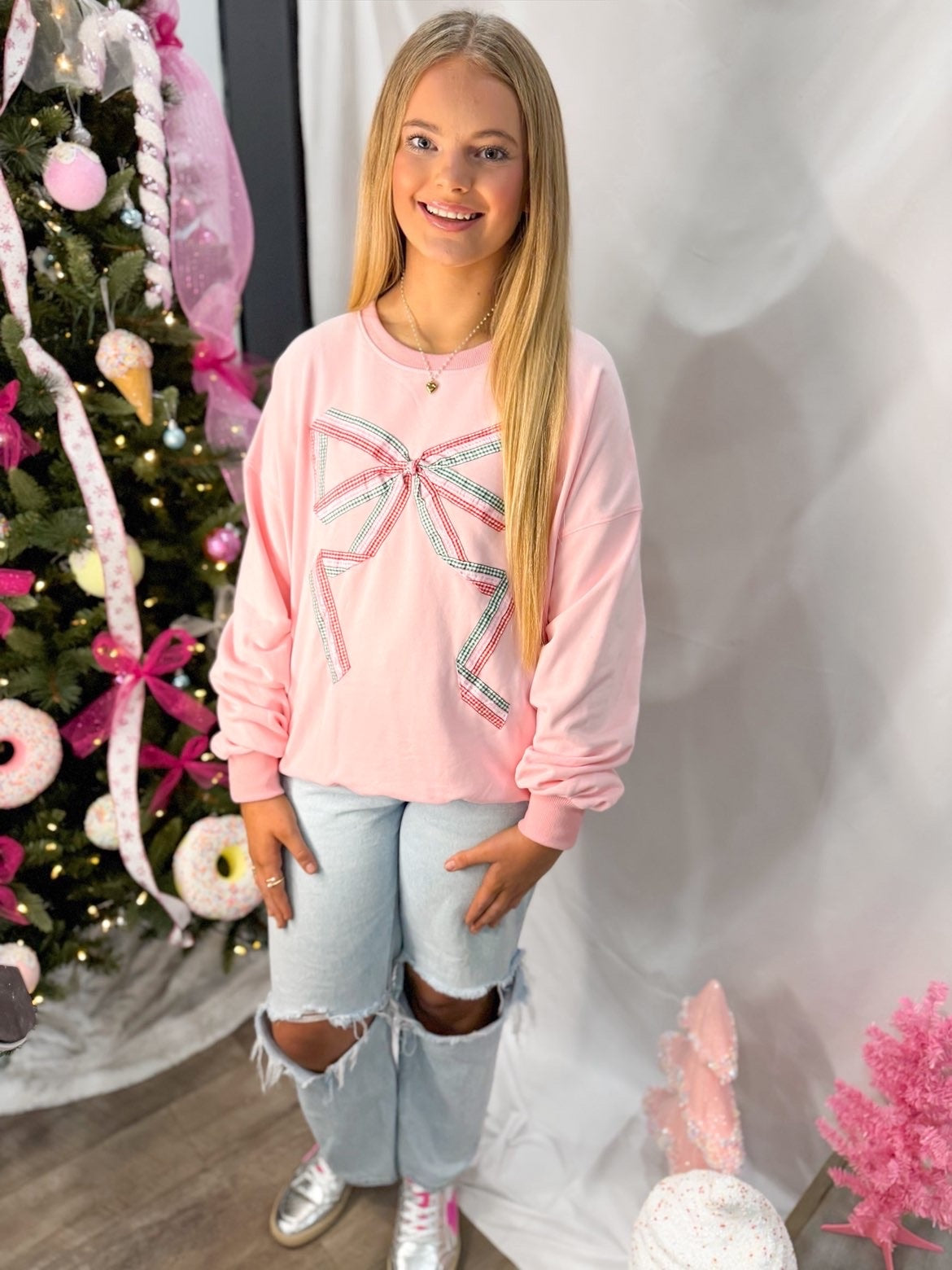 Pink Ribbon Bow sweatshirt