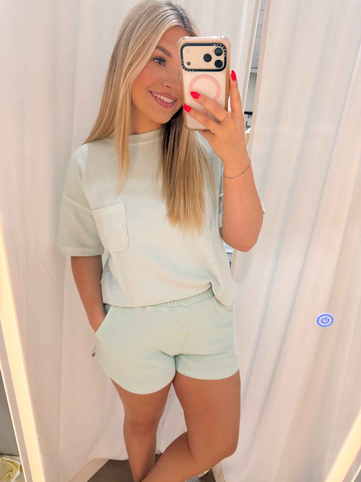Teal ribbed set