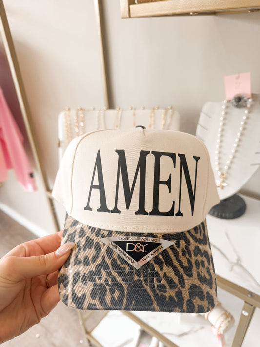 Amen Leopard Trucker Hat
