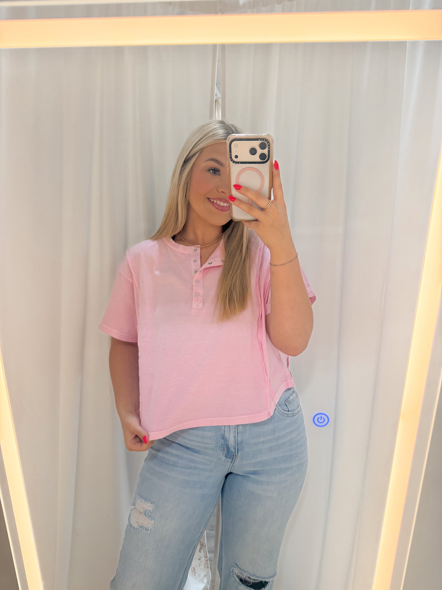 Pink Henley top