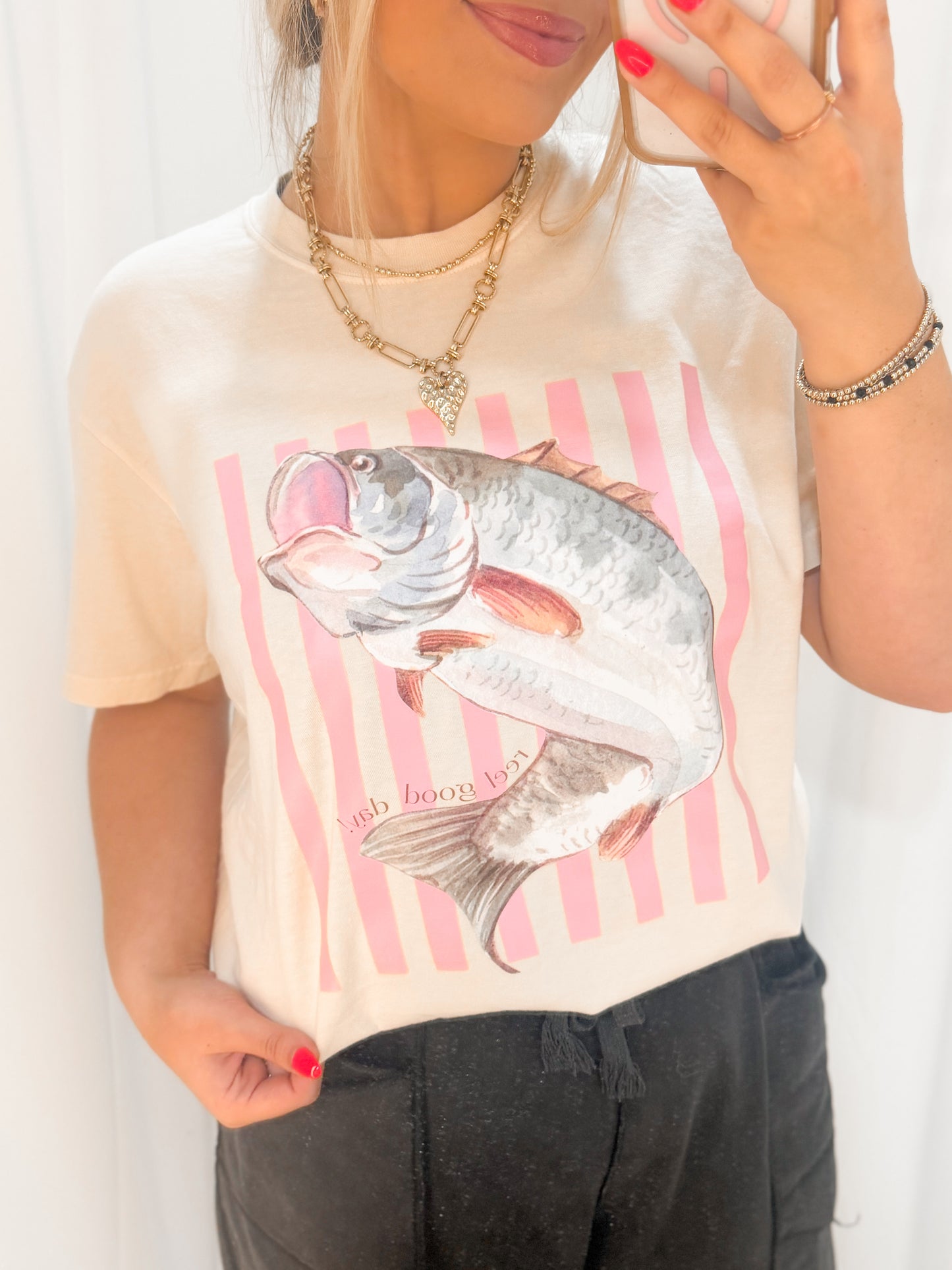 Striped Reel Good Day Bass Graphic Tee