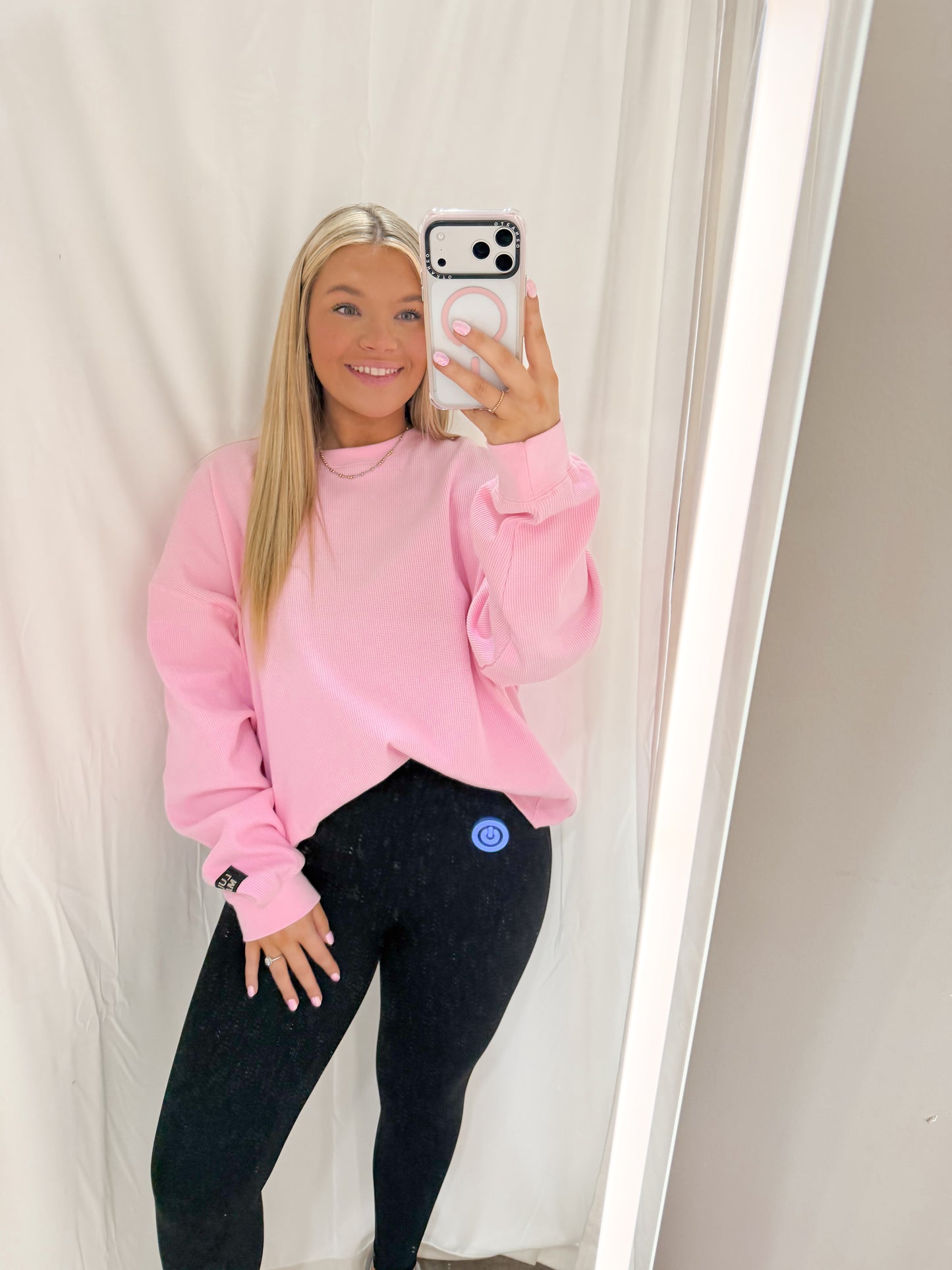 Pink Lulu Mac Waffle Top
